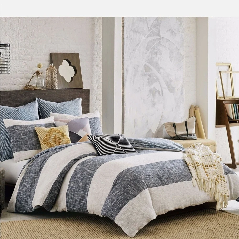 Kas Room Blue and White Striped South Hampton Collection Euro Sham 26” x 26”